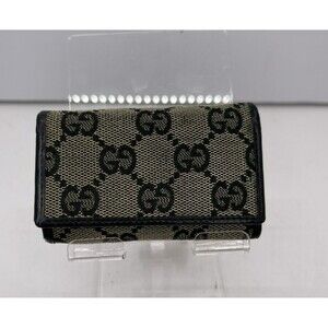GUCCI GG Logo Canvas 6 Ring Key Case Black – Authentic Key Holder/72